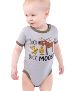 Duck Duck Moose Grey Infant Creeper Onesie