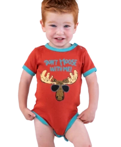 Don't Moose Orange Infant Creeper Onesie
