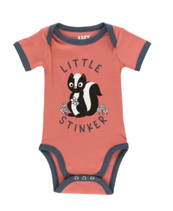Little Stinker Infant Pink Skunk Onesie Creeper -Lazyone Shop CR579A WEB FL1F01 29819.1697033004