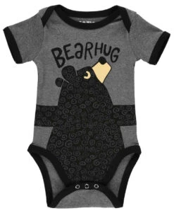 Bear Hug Grey Infant Creeper Onesie