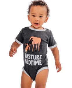 Pasture Bedtime Grey Horse Infant Creeper Onesie
