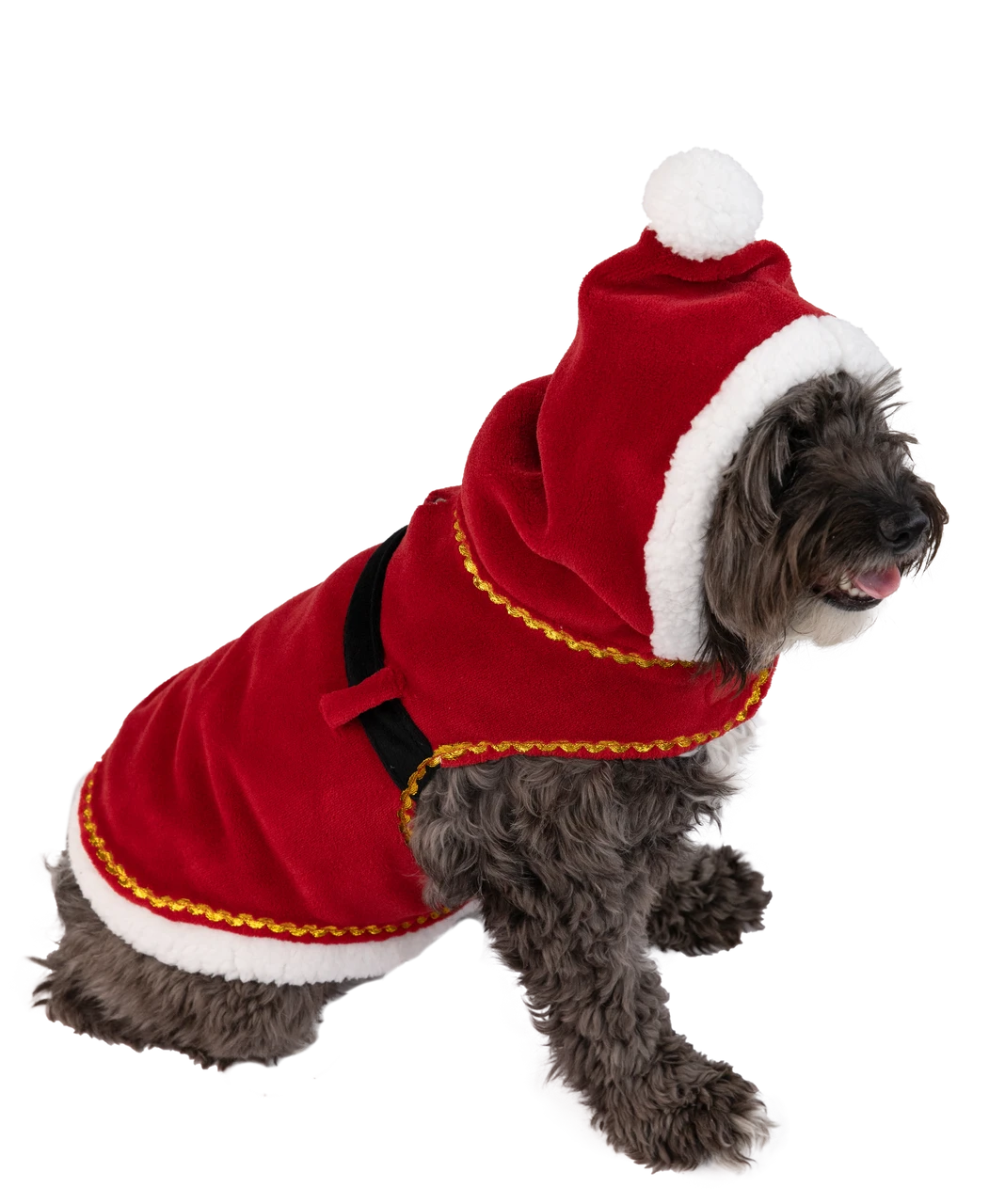 Santa Hooded Dog Costume 1 Santa Hooded Dog Costume