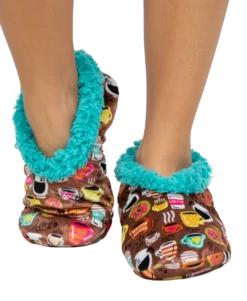 Latte Sleep Coffee Fuzzy Feet Slipper