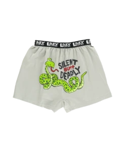 Silent Butt Deadly Snake Grey Kid Boxer