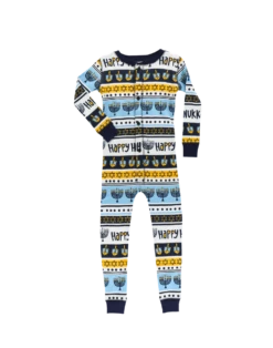 Happy Hanukkah Kid Onesie Menorah Flapjack -Lazyone Shop KFJ853 WEB FL1F01 21799.1697032648