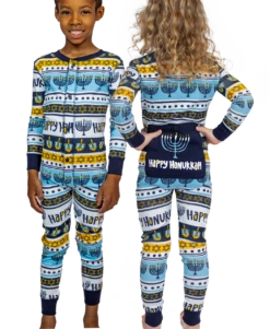 Happy Hanukkah Kid Onesie Menorah Flapjack