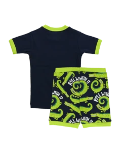 Just Roll With It Kid's Alligator PJ Short Set -Lazyone Shop KHR855 WEB FL1B01 82440.1697033912