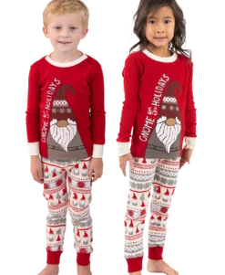 Gnome For The Holidays Kid's Long Sleeve PJ's