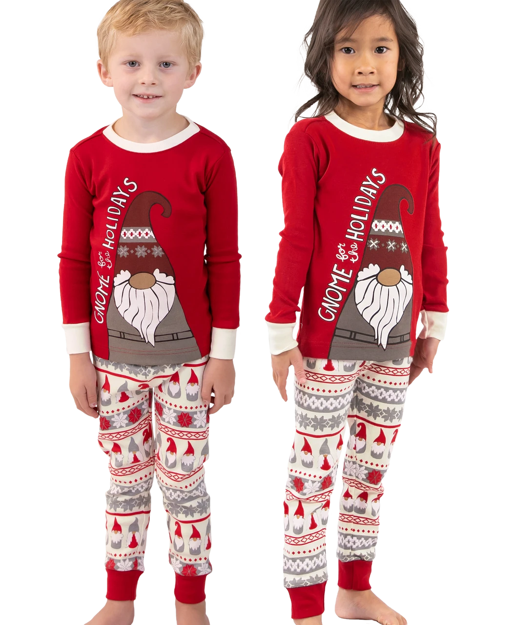 Gnome For The Holidays Kid's Long Sleeve PJ's 1 Gnome For The Holidays Kid's Long Sleeve PJ's