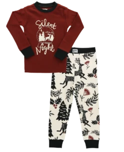 Silent Night Kid's Long Sleeve Deer PJ's 6 Silent Night Kid's Long Sleeve Deer PJ's -Lazyone Shop KID416 WEB FL1F01 82393.1697036691