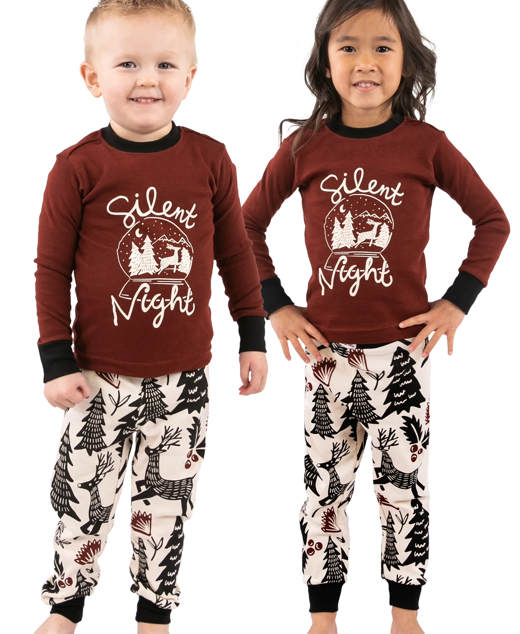 Silent Night Kid's Long Sleeve Deer PJ's 1 Silent Night Kid's Long Sleeve Deer PJ's