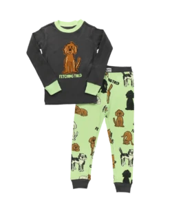 Fetching Tired Kid's Long Sleeve PJ's -Lazyone Shop KID907 WEB FL01F01 42800.1697034682