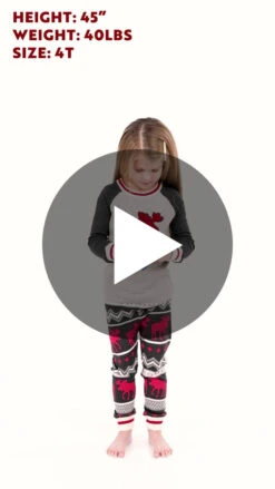 Cabin Moose Kid's Long Sleeve PJ's -Lazyone Shop KID987 THUMBNAIL 80820.1697037912