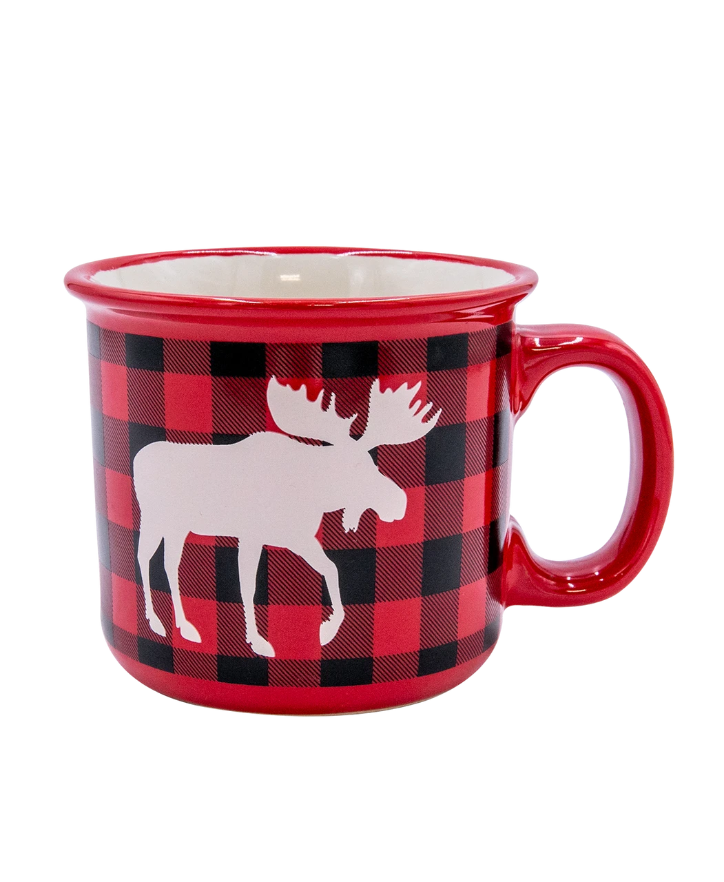 Moose Plaid Red Ceramic Mug 2 Moose Plaid Red Ceramic Mug - Image 2