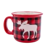 Moose Plaid Red Ceramic Mug