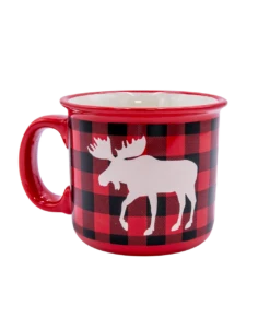 Moose Plaid Red Ceramic Mug