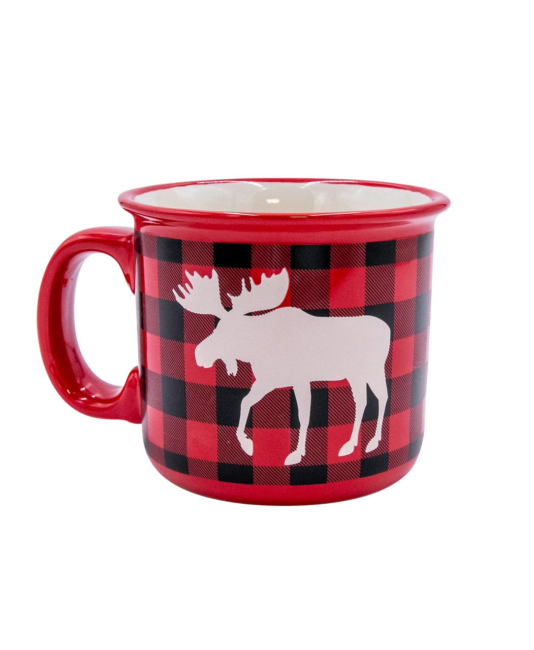 Moose Plaid Red Ceramic Mug 1 Moose Plaid Red Ceramic Mug
