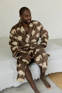 Bison Men's Bathrobe -Lazyone Shop MRB205 BRANDON SPELLMAN OGDEN 5TH FLOOR STUDIO 55657.1697038569