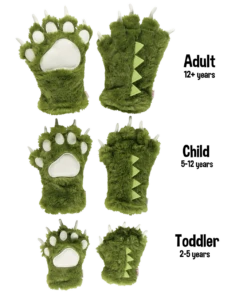 Green Dino Kid And Adult Paw Mitt -Lazyone Shop PM263 WEB FL1F02 34123.1697038246