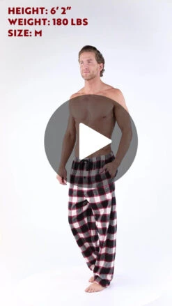 Black Plaid Men's Flannel PJ Pants -Lazyone Shop PP813 THUMBNAIL 51220.1697038185