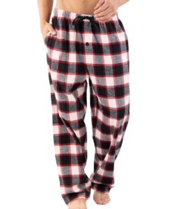 Black Plaid Men's Flannel PJ Pants