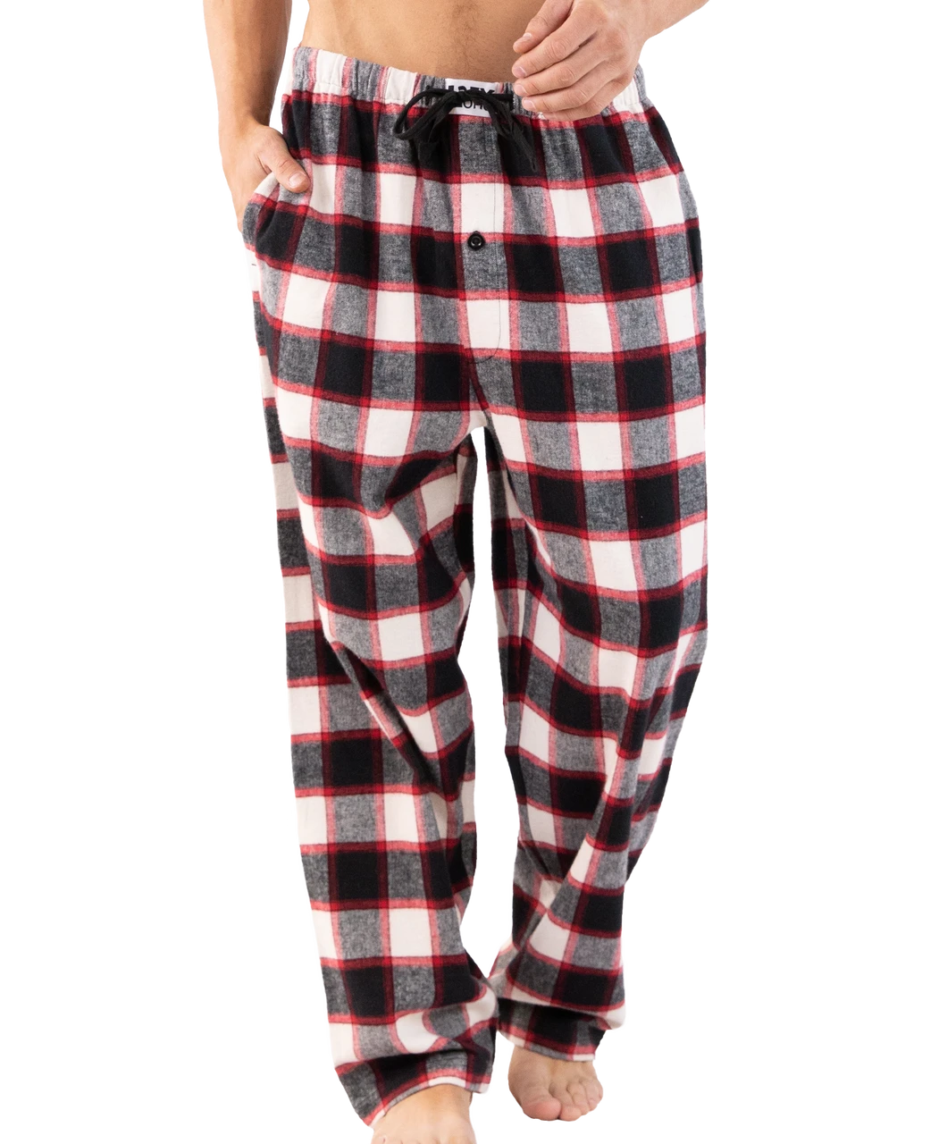 Black Plaid Men's Flannel PJ Pants 1 Black Plaid Men's Flannel PJ Pants