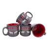 Moose Fair Isle Ceramic Mug 4 Pack