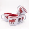 Cabin Moose Ceramic Mug 4 Pack