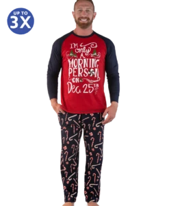 Candy Cane Men's Christmas Long Sleeve PJ Set