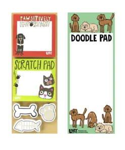 Dog & Cat Sticky Note And Notepad Combo Pack
