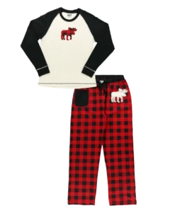 Moose Plaid Women's Regular Fit Long Sleeve PJ Set 6 Moose Plaid Women's Regular Fit Long Sleeve PJ Set -Lazyone Shop QWS0140 WEB FL1F01 19325.1697033607
