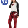 Moose Plaid Women's Regular Fit Long Sleeve PJ Set