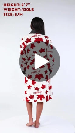 Canada Eh? Women's Bathrobe -Lazyone Shop RB475 THUMBNAIL 00078.1697038567