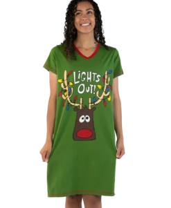 Lights Out Women's V-Neck Nightshirt