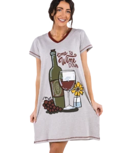 Time To Wine Down Women's V-Neck Nightshirt