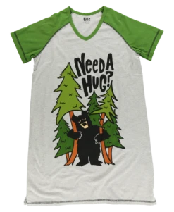 Need A Hug? Women's Bear V-Neck Nightshirt 6 Need A Hug? Women's Bear V-Neck Nightshirt -Lazyone Shop VNS968 WEB FL1F01 19616.1697037839