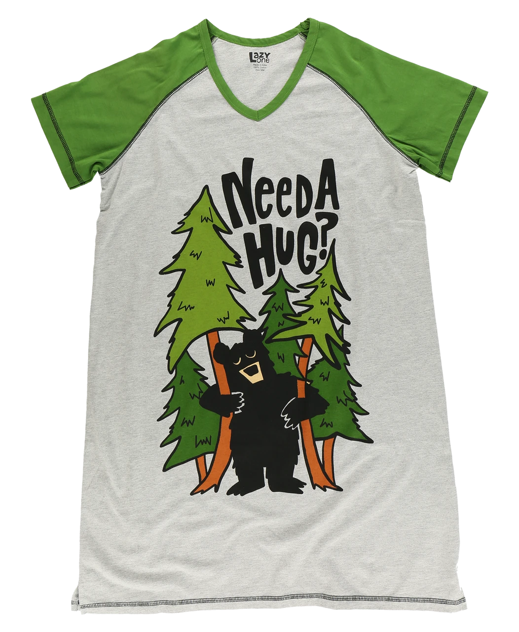 Need A Hug? Women's Bear V-Neck Nightshirt 3 Need A Hug? Women's Bear V-Neck Nightshirt - Image 3