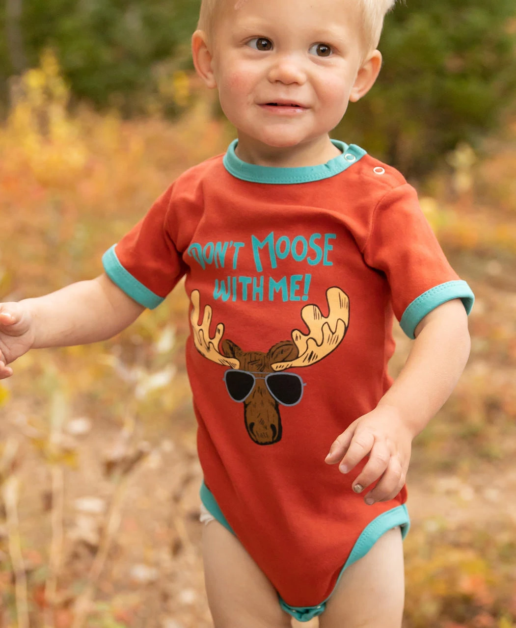 Don't Moose Orange Infant Creeper Onesie 2 Don't Moose Orange Infant Creeper Onesie - Image 2